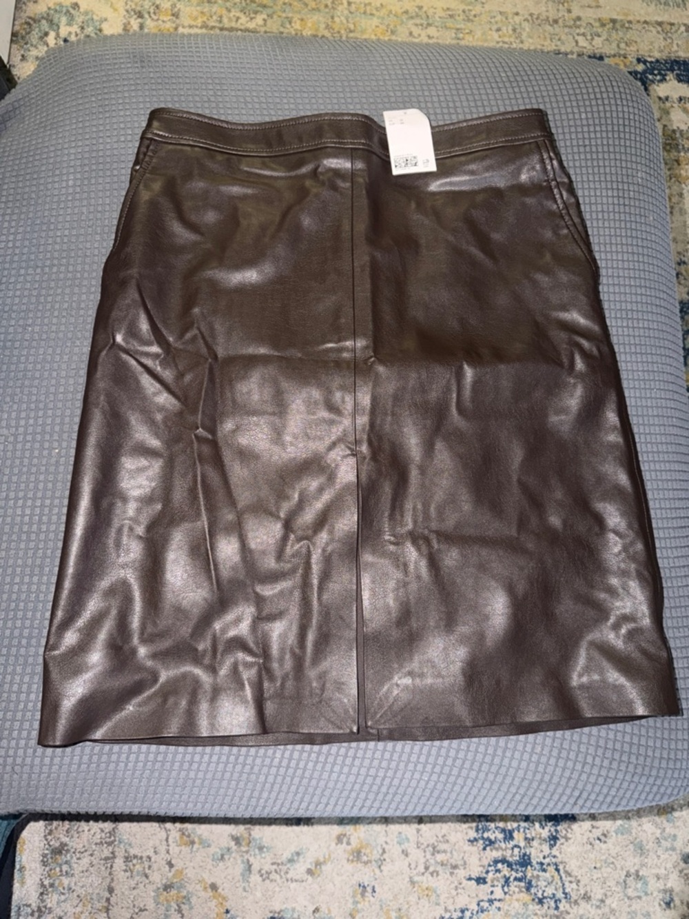 H&M Faux Leather Pencil Skirt in Dark Brown